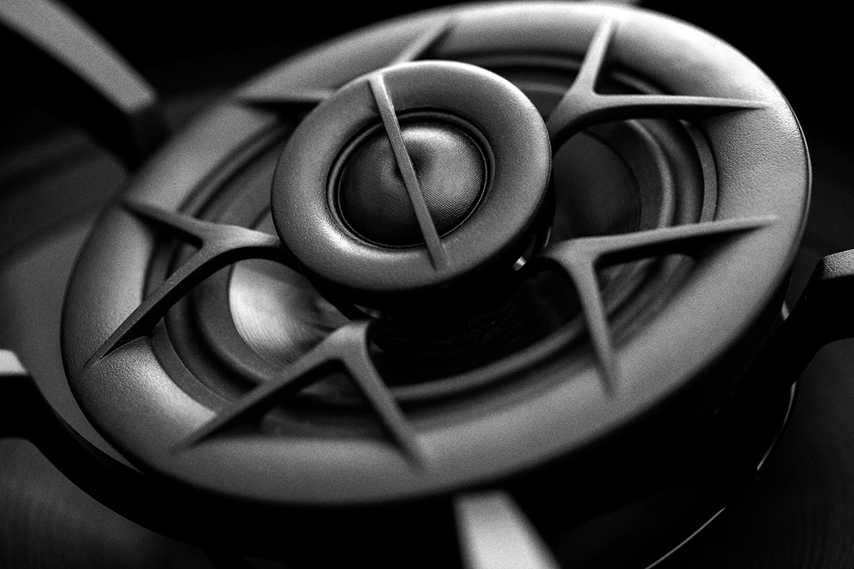 A close up of a loudspeaker
