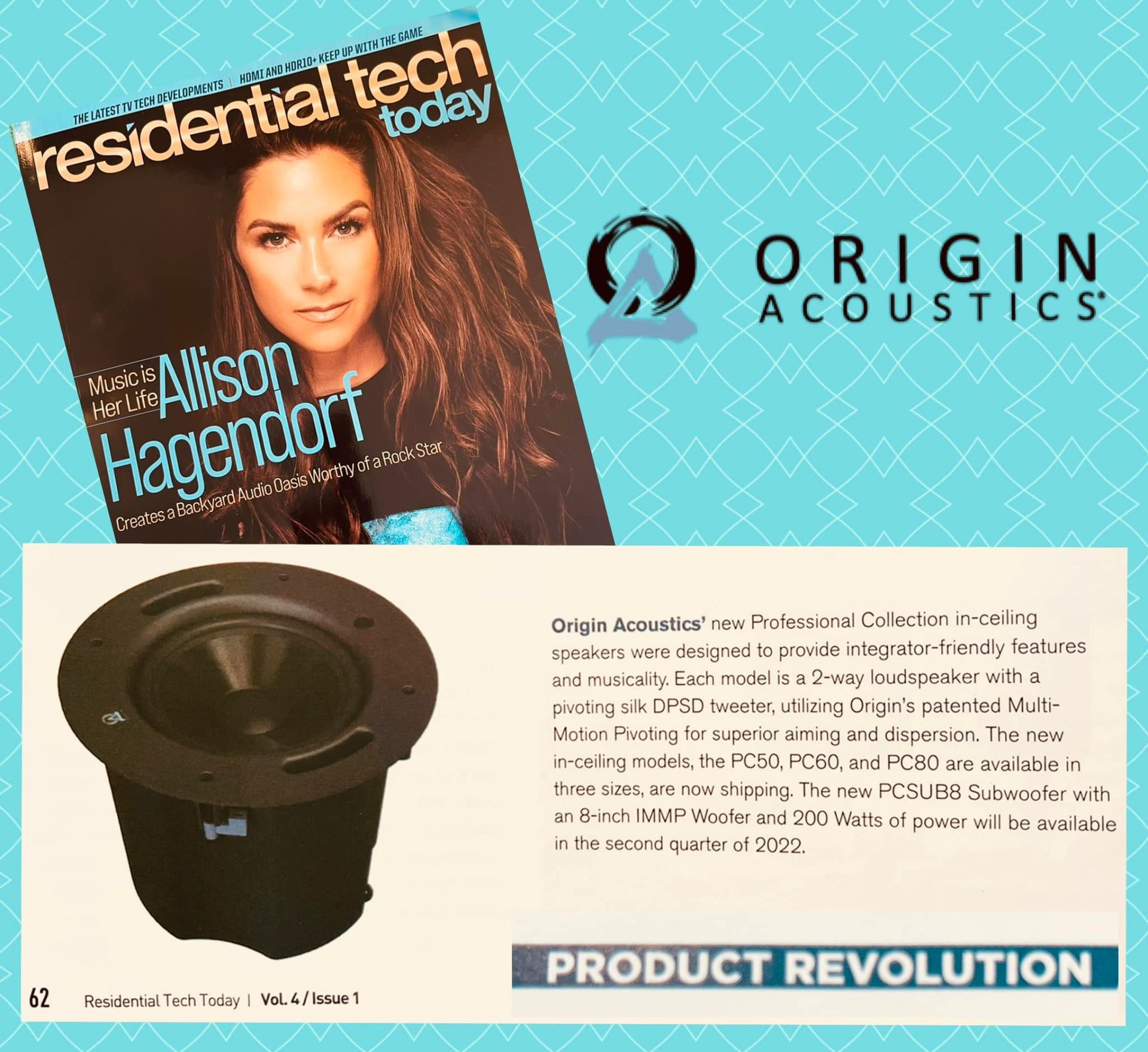 Residential Tech Today, May Issue – Product Revolution, Origin Acoustics Professional Collection In-Ceiling Speakers